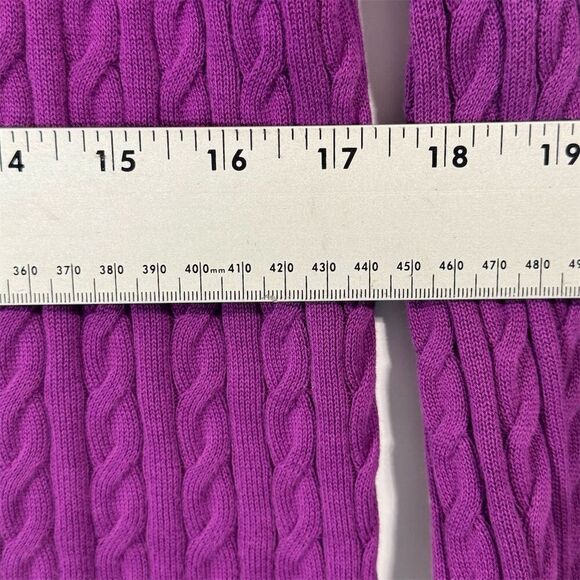Talbots Women’s 1X Purple Cable Knit Button Cardigan Sweater Preppy Classic Cozy - Picture 4 of 7